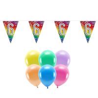 Boland Party 6e jaar verjaardag feest versieringen - Ballonnen en vlaggetjes