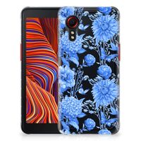 TPU Case voor Samsung Galaxy Xcover 5 Flowers Blue - thumbnail