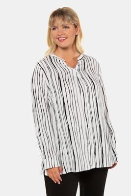 Ulla Popken Tuniek, opstaande kraag, strependessin - Grote Maten