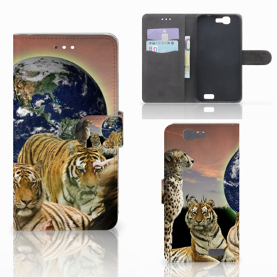 Huawei Ascend G7 Telefoonhoesje met Pasjes Roofdieren