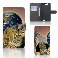 Huawei Ascend G7 Telefoonhoesje met Pasjes Roofdieren