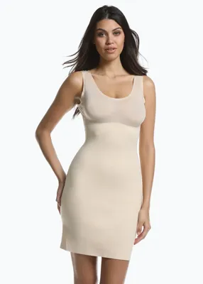 Magic sterk corrigerende onderjurk - Tone your body dress - Naadloze shapewear onderjurk - XL - Huidskleur- Corrigerend ondergoed - XL- Corrigerend