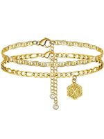 strand Dubbele Keten Alfabet Enkelbandje