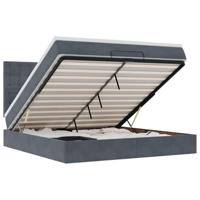 vidaXL Ottoman bed met matrassen 160x200cm fluweel donkergrijs, bedframe, ottoman bedframe, bedframe met opbergruimte onder het bed