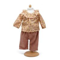 Bloemetjesshirt met ruche en broek 38-41cm