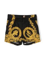 Versace Kids short en coton à imprimé Barocco - Noir