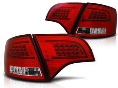 Tuning-Tec Achterlichten voor Audi A4 B7 11 04-03 08 AVANT ROOD HELDER LED STRIP