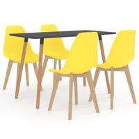 vidaXL 5-delige Eethoek geel