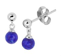 Oorhangers zilver-lapis zilverkleurig-blauw - thumbnail