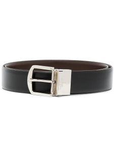 Canali ceinture en cuir à boucle logo - Noir