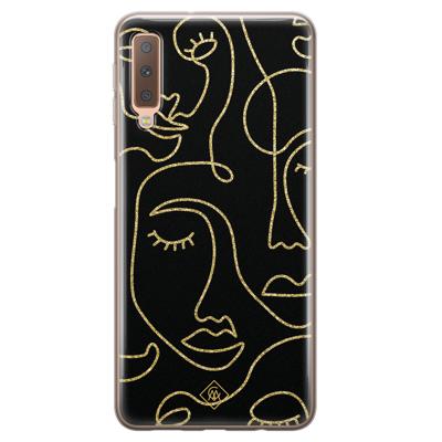 Samsung Galaxy A7 2018 siliconen hoesje - Abstract faces