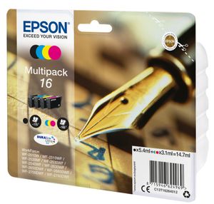 Epson Inktcartridge T1626, 16 Origineel Combipack Zwart, Cyaan, Magenta, Geel C13T16264012