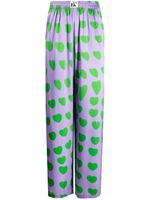 Natasha Zinko heart-print flared-trousers - Violet - thumbnail