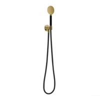 Hotbath Cobber Ronde Handdouche Met Wandsteun, Muuruitslaat En Doucheslang 150cm Gepolijst Messing - Living Colours