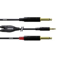 Cordial 1,5 m REAN Connector 3,5 mm/ 2 x 6,3 mm Klinke Y-Kabel - thumbnail