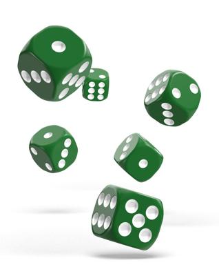 Oakie Doakie Dice D6 Dice 16 mm Solid - Green (12)