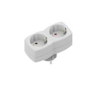 Silver Electronics Schuko-adapter 16 A, 2 frontaansluitingen, TT verticaal, kunststof, wit