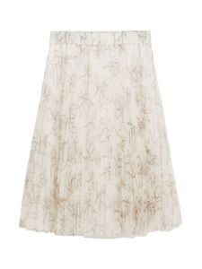 Brunello Cucinelli Kids jupe en tulle à fleurs - Blanc