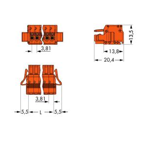 WAGO 2734-205/037-000 Female behuizing (kabel) 2734 Totaal aantal polen: 5 Rastermaat: 3.81 mm Inhoud: 50 stuk(s)