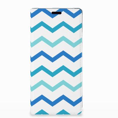 Samsung Galaxy Note 9 Hoesje met Magneet Zigzag Blauw