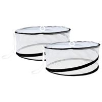 Opvouwbare Foodcover - 2x - Rond - 37 x 15,5 cm - Vliegenkap en Voedselbescherming - thumbnail