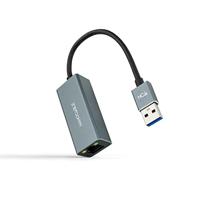 NANOCABLE 10.03.0405 Converter USB 3.0 naar Gigabit Ethernet 10/100/1000 Mbps, aluminium, grijs, 15 cm