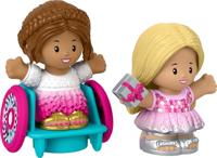 Fisher-Price Barbie Party Figure Set Little People, 2 stuks speelgoed voor peuters en preschool Pretend Play