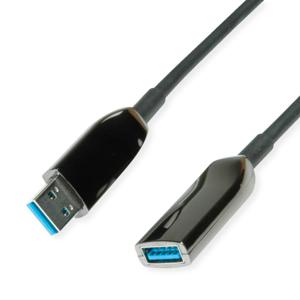 Roline USB-kabel USB 3.2 Gen1 USB-A bus, USB-A stekker 20 m Zwart 12.04.1077