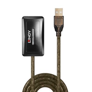 LINDY USB-kabel USB 2.0 USB-A stekker, USB-A bus, USB-A bus, USB-A bus, USB-A bus 10.00 m Grijs 42635