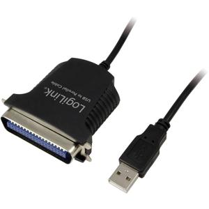 LogiLink Aansluitkabel USB 1.1, Parallel [1x Centronics-bus - 1x USB 1.1 stekker A] 1.70 m Zwart