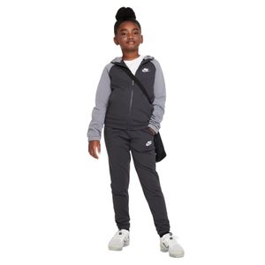 Nike Sportswear Poly Trainingspak Full-Zip Hooded Kids Zwart Grijs Wit