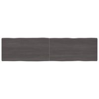 Tafelblad natuurlijke rand 200x50x6 cm eikenhout donkergrijs