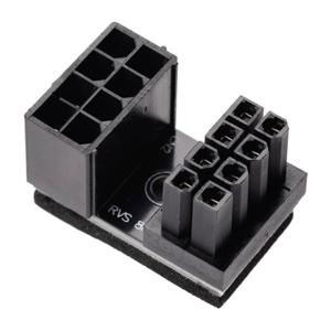 inLine Stroom Adapter [1x ATX-stekker 8-polig (4+4) - 1x ATX-bus 8-polig (4+4)] Zwart