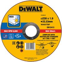 DeWalt Accessoires Extreme Doorslijpschijf INOX 230 x 1.9 x 22,2mm - DT43909-QZ - thumbnail