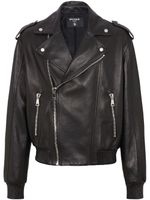 Balmain veste de moto en cuir - Noir