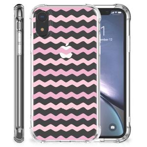 Apple iPhone Xr Doorzichtige Silicone Hoesje Waves Roze