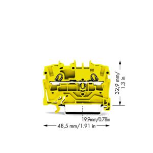 WAGO 2002-1206 Doorgangsklem 5.20 mm Spanveer Geel 100 stuk(s)