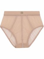 Dolce & Gabbana culotte taille-haute en tulle à logo DG - Tons neutres