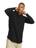 Urban Classics Heren Long Shaped Terry Hoody, herentrui met capuchon, verkrijgbaar in vele verschillende kleuren, maten S tot XXL, zwart (zwart), XXL