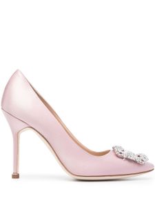 Manolo Blahnik escarpins Hangisi 110 mm à boucle ornée de cristaux - Rose