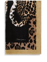 Dolce & Gabbana serviette de plage Leopard à rayures - Noir - thumbnail