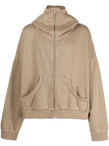 ENTIRE STUDIOS zip-fastening cotton hoodie - Tons neutres