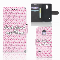 Samsung Galaxy S5 Mini Portemonnee Hoesje Flowers Pink DTMP