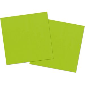 40x stuks servetten van papier lichtgroen 33 x 33 cm