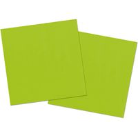 40x stuks servetten van papier lichtgroen 33 x 33 cm - thumbnail