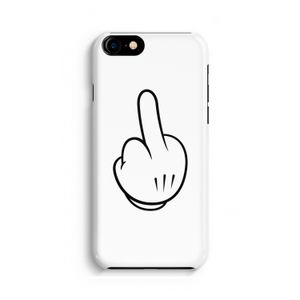 Middle finger white: Volledig Geprint iPhone 7 Hoesje