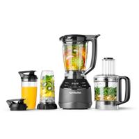 nutribullet Full Size Blender Combo, elektrische mixer, multifunctionele hakmolen, professioneel, 1200 watt vermogen, 1,89 l kan, 946 ml en 710 ml glazen, zwart, NBF500MB