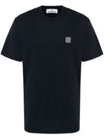 Stone Island t-shirt en coton à patch logo - Bleu