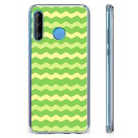 Huawei P30 Lite Doorzichtige Silicone Hoesje Waves Green