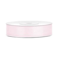 1x Poeder roze satijnlint rollen 1,2 cm x 25 meter cadeaulint verpakkingsmateriaal